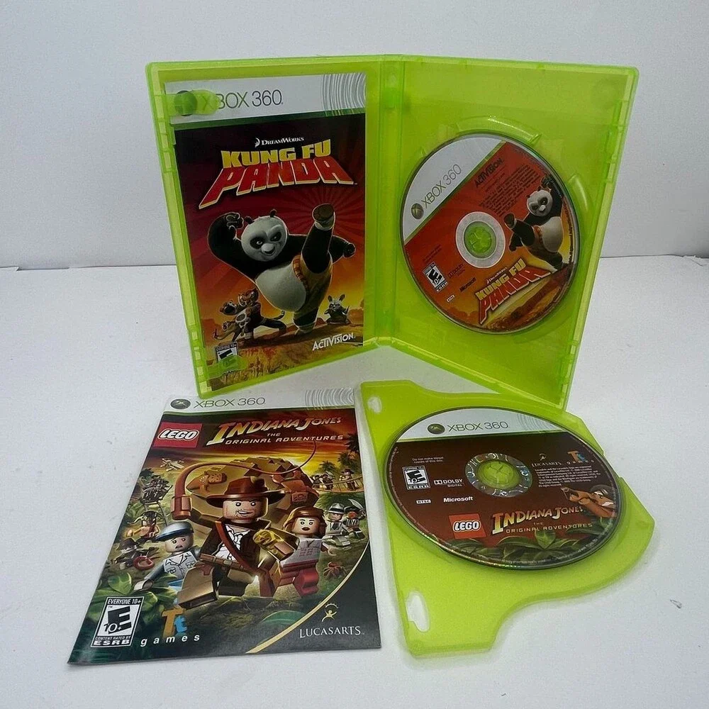 LEGO Indiana Jones & Kung Fu Panda 2 Pack (Xbox 360, 2008) Complete W/ Manual